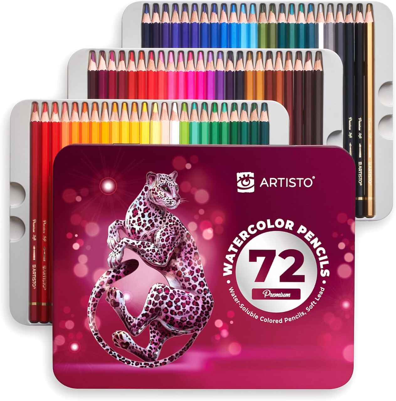 Premium Watercolor Pencils | Set of 72, Quality 3.5mm Soft Core Leads, Water-Soluble Pencils, Perfect for Beginner & Advanced Artists